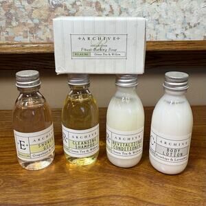 ARCHIVE Travel Set GREEN TEA Shampoo Conditioner, Shower Gel, Lotion & Bar Soap